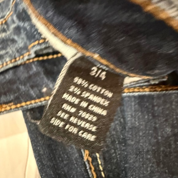 Rue21 Women's Dark Wash Flare Jeans Low Rise Y2K Style Size 32x34 Stretch Denim - Picture 7 of 7